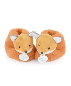 Doudou et Compagnie Chaussons bebe en peluche renard - 0/6 mois -Unicef> Chaussons