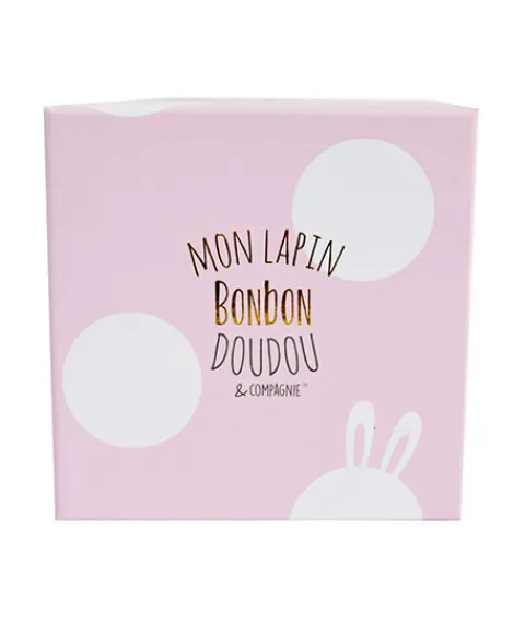 Doudou et Compagnie Coffret cadeau naissance chaussons lapin rose avec hochet - 0/6 mois> Chaussons