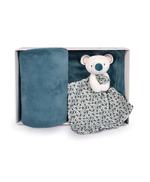 Doudou et Compagnie Coffret cadeau plaid et Doudou Yoca le koala - 70 x 100 cm> Doudou Mouchoir|Les Plaids