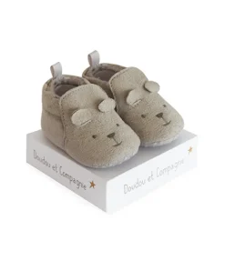 Doudou et Compagnie Coffret chaussons Bébé gris - 0/6 mois> Chaussons