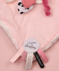 Doudou et Compagnie Coffret Doudou carré Lapin rose - Happy Blush - 25 cm> Doudou Plat