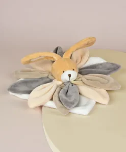 Doudou et Compagnie Coffret Doudou lapin pétales Collector taupe - 28 cm><noscript><img width=