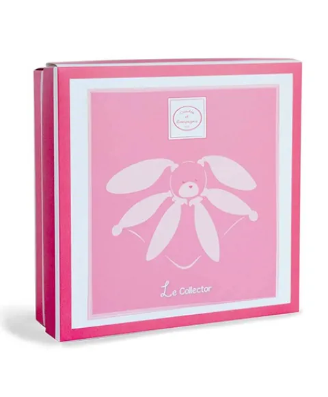 Doudou et Compagnie Coffret Doudou lapin pétales Collector rose - 28 cm> Doudou Plat