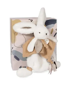 Doudou et Compagnie Coffret Doudou plat Lapin beige - Happy Wild - 25 cm> Doudou Plat