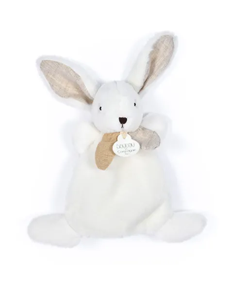 Doudou et Compagnie Coffret Mini Doudou plat Lapin beige - Happy Wild - 17 cm> Petit Format|Doudou Plat