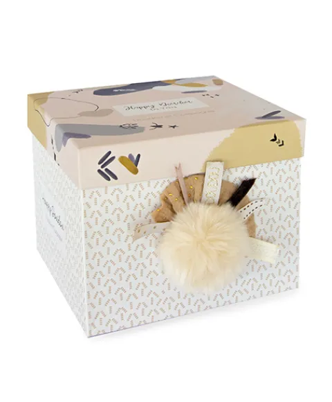 Doudou et Compagnie Coffret Pantin Lapin beige - Happy Wild - 25 cm> Peluches