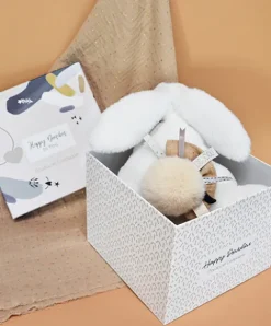 Doudou et Compagnie Coffret Pantin Lapin beige - Happy Wild - 25 cm><noscript><img width=