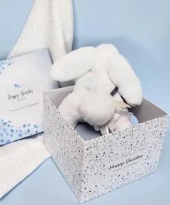 Doudou et Compagnie Coffret Pantin Lapin bleu - Happy Glossy - 25 cm><noscript><img width=