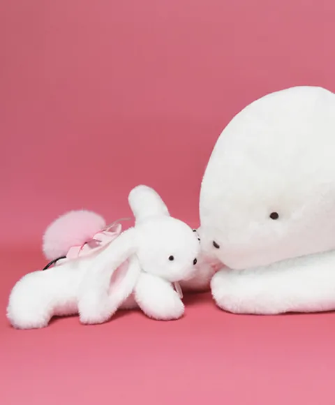 Doudou et Compagnie Coffret Pantin Lapin rose - Happy Blush - 25 cm> Peluches