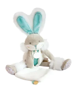 Doudou et Compagnie Coffret peluche lapin de sucre- lapin mouchoir vert - 31 cm> Peluche Avec Doudou