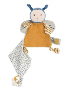 Doudou et Compagnie Doudou attache sucette abeille Pollen en coton BIO - 17 cm><noscript><img width=