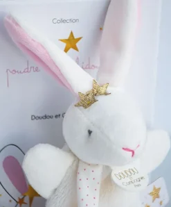 Doudou et Compagnie Doudou attache sucette lapin étoile rose - 15 cm><noscript><img width=