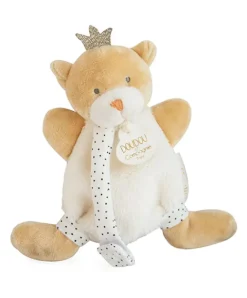 Doudou et Compagnie Doudou attache sucette ours Petit Roi marron - 15 cm> Petit Format|Doudou Plat