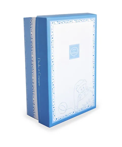 Doudou et Compagnie Doudou attache sucette ours Petit chou - Bleu - 17 cm> Petit Format|Doudou Plat