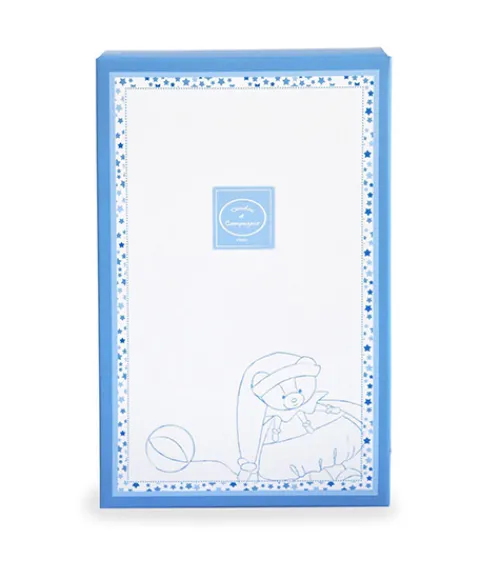 Doudou et Compagnie Doudou attache sucette ours Petit chou - Bleu - 17 cm> Petit Format|Doudou Plat