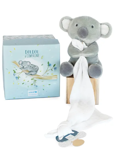 Doudou et Compagnie Doudou attache sucette peluche Koala - 12 cm - Unicef> Doudou Mouchoir|Petit Format