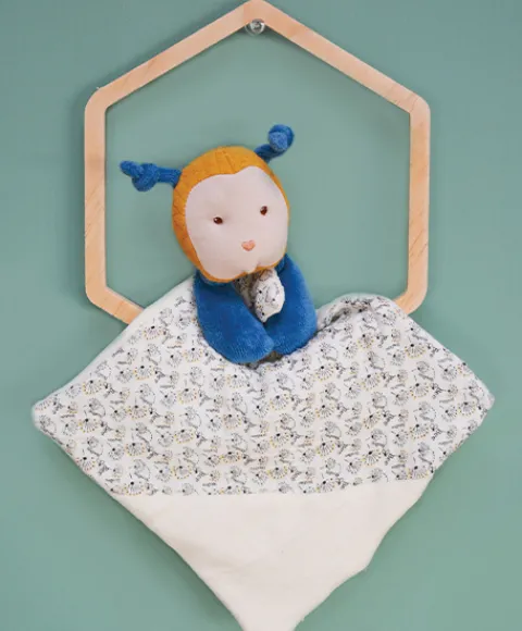 Doudou et Compagnie Doudou bébé abeille Pollen en coton BIO - 20 cm - modèle aléatoire> Doudous En Coton Bio|Doudou Plat