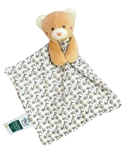 Doudou et Compagnie Doudou bébé ours en coton BIO - 20 cm - modèle aléatoire> Doudou Plat