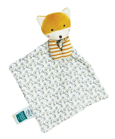 Doudou et Compagnie Doudou bébé renard en coton BIO - 20 cm - modèle aléatoire> Doudou Plat