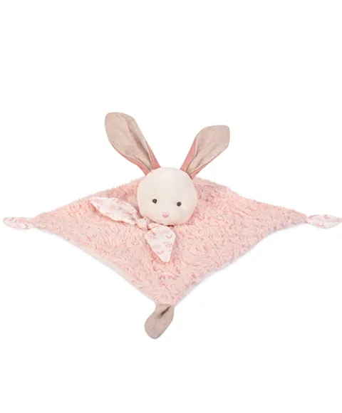 Doudou et Compagnie Doudou carré plat lapin rose en coton BIO - 25 cm> Doudou Plat|Doudous En Coton Bio