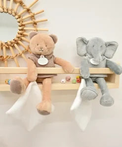 Doudou et Compagnie Doudou Elephant gris avec mouchoir - Sweety - 25 cm><noscript><img width=