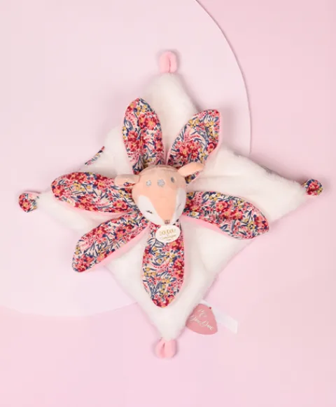 Doudou et Compagnie Doudou FAON blanc avec pétales - BOH'AIME -> Doudou Plat