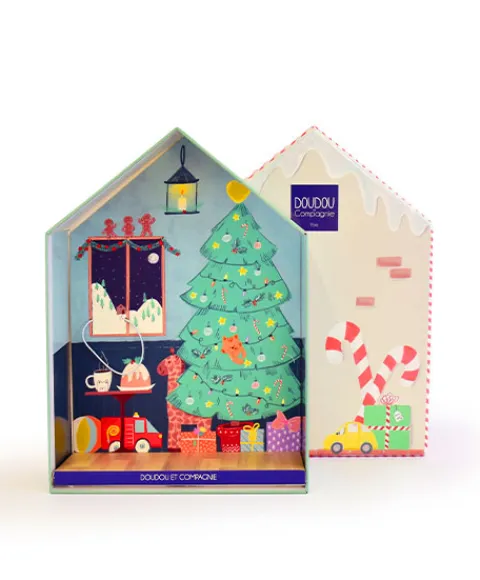 Doudou et Compagnie Doudou Farceur & sa maisonnette - Cotillon Lutin Farceur 27 cm> Peluches