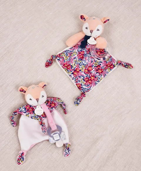 Doudou et Compagnie Doudou hochet a billes Faon- Bohaime> Doudou Plat|Attache Sucette