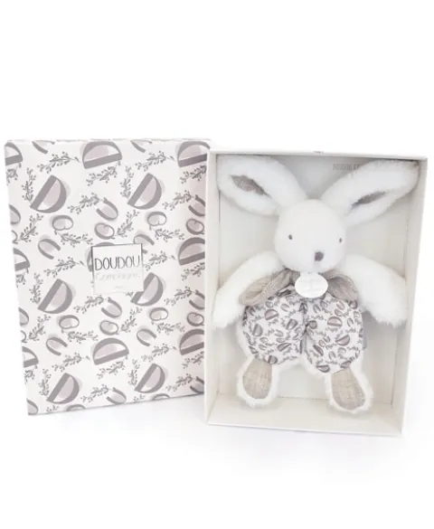 Doudou et Compagnie DOUDOU® lapin blanc - Doudou plat - 18 cm> Doudou Plat