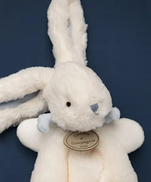 Doudou et Compagnie Doudou Lapin Bonbon Bleu - 26 cm> Doudou Plat