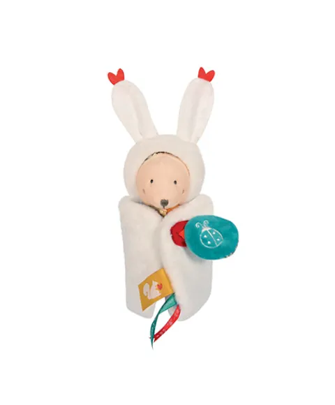 Doudou et Compagnie Doudou Lapin marron avec cape - Papillotte - 3 EN 1> Peluche Avec Doudou
