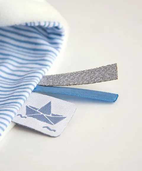 Doudou et Compagnie Doudou lapin mouchoir bleu lapin matelot - 10 cm> Doudou Mouchoir|Petit Format