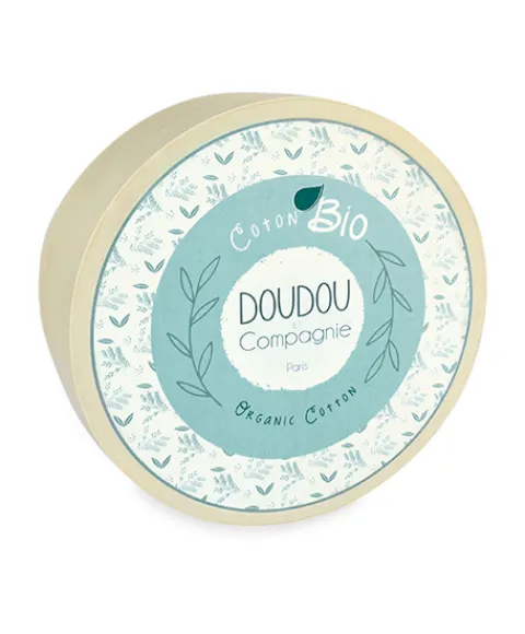 Doudou et Compagnie Doudou mouchoir chien bleu en coton BIO -15 cm> Doudou Mouchoir|Petit Format