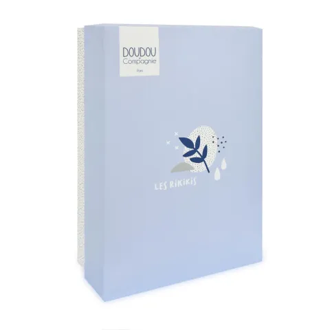 Doudou et Compagnie Doudou mouchoir elephant bleu et gris - 11 cm> Doudou Mouchoir