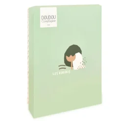 Doudou et Compagnie Doudou mouchoir hérisson vert et marron - 11 cm><noscript><img width=