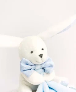 Doudou et Compagnie Doudou mouchoir lapin bleu - 10 cm - Boite fleur> Doudou Mouchoir|Petit Format