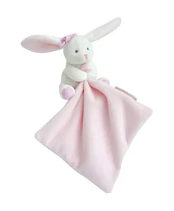 Doudou et Compagnie Doudou mouchoir lapin rose - 10 cm - Boite fleur><noscript><img width=