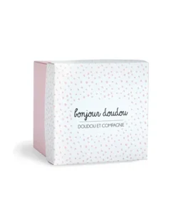 Doudou et Compagnie Doudou mouchoir lapin rose - 10 cm - Boite fleur><noscript><img width=