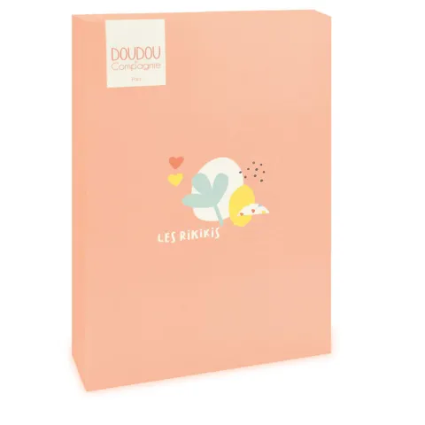 Doudou et Compagnie Doudou mouchoir mouton blanc et orange - 11 cm> Doudou Mouchoir