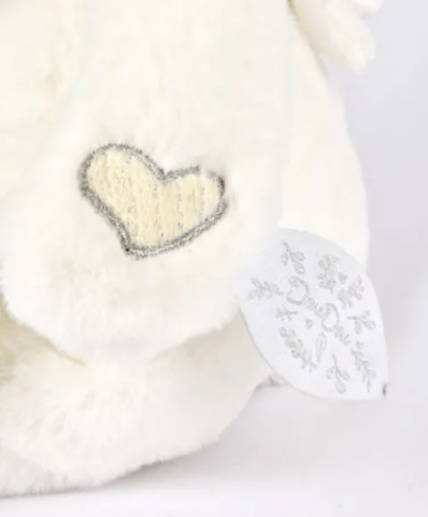 Doudou et Compagnie Doudou mouchoir ours Blanc - 30 cm - Collection Anniversaire> Doudou Mouchoir|Peluches
