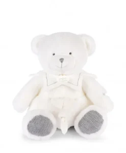 Doudou et Compagnie Doudou mouchoir ours Gris - 30 cm - Collection Anniversaire> Doudou Mouchoir|Peluches