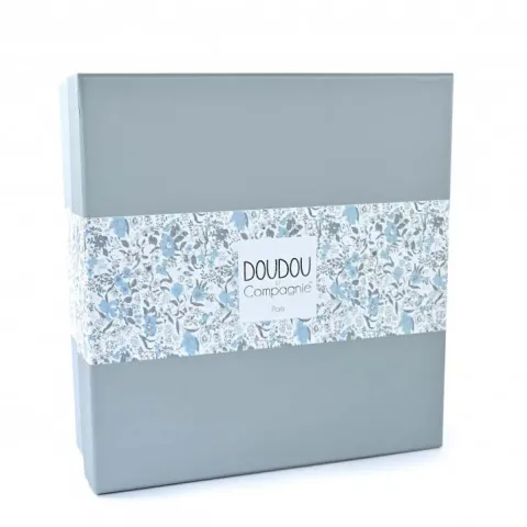 Doudou et Compagnie Doudou OURS bleu avec pétales - BOH'AIME -> Doudou Plat