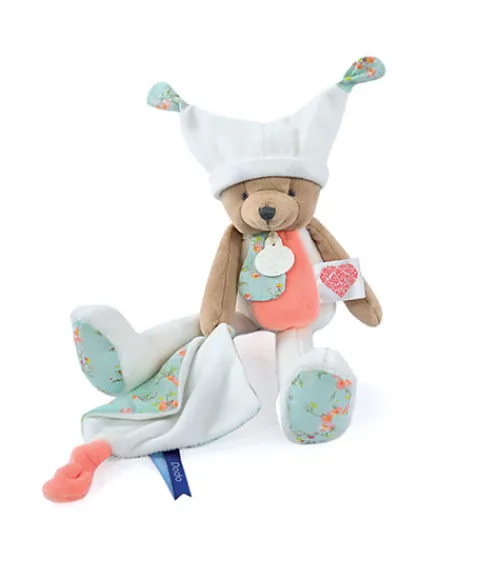 Doudou et Compagnie Doudou ours mouchoir 3 histoires - Blanc> Doudou Mouchoir|Peluche Avec Doudou