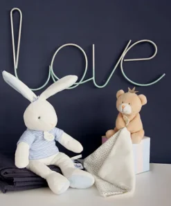 Doudou et Compagnie Doudou ours mouchoir marron Petit Roi - 10 cm><noscript><img width=