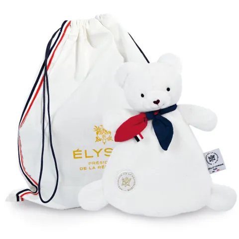 Doudou et Compagnie Doudou plat fabriqué en France - L'Ours Élysée - 22 cm> Doudou Plat