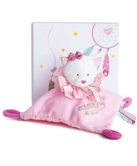 Doudou et Compagnie Doudou plat Chat rose - Attrape-rêves - 20 cm> Doudou Plat