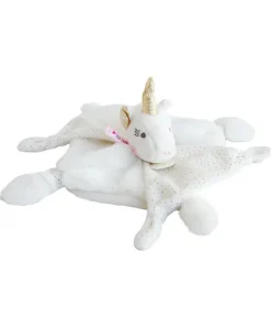 Doudou et Compagnie Doudou plat Licorne blanche - 22 cm> Doudou Plat