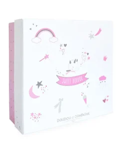 Doudou et Compagnie Doudou plat Licorne blanche - 22 cm><noscript><img width=