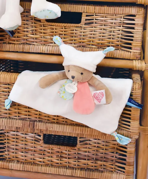 Doudou et Compagnie Doudou plat Ours 3 histoires - Blanc> Doudou Plat