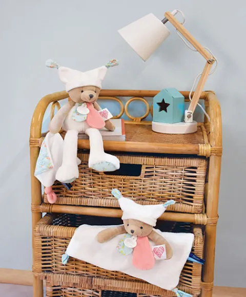 Doudou et Compagnie Doudou plat Ours 3 histoires - Blanc> Doudou Plat